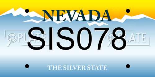 SIS078 Nevada License Plate