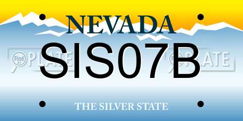 SIS07B Nevada License Plate