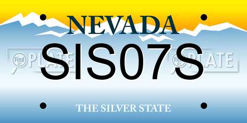 SIS07S Nevada License Plate