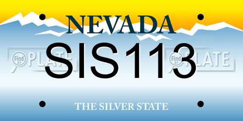SIS113 Nevada License Plate