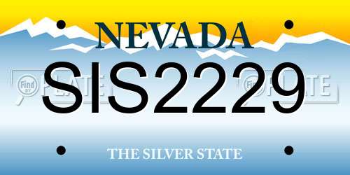 SIS2229 Nevada License Plate