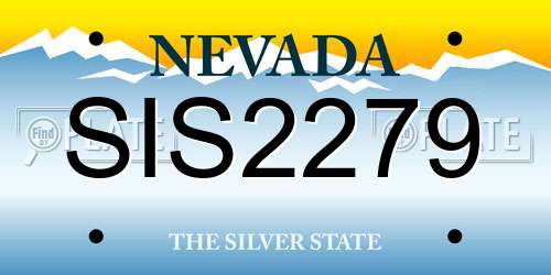 SIS2279 Nevada License Plate