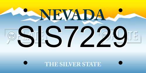 SIS7229 Nevada License Plate