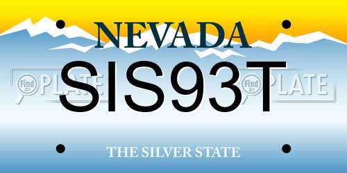 SIS93T Nevada License Plate