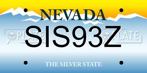 SIS93Z Nevada License Plate