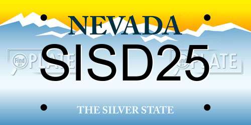 SISD25 Nevada License Plate