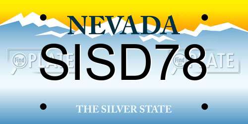 SISD78 Nevada License Plate