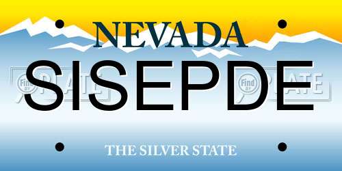 SISEPDE Nevada License Plate