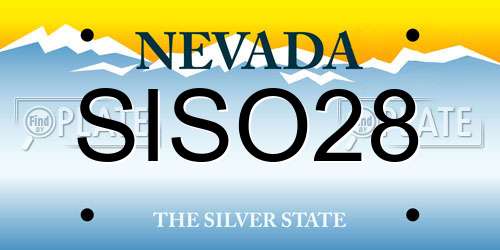 SISO28 Nevada License Plate