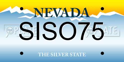 SISO75 Nevada License Plate