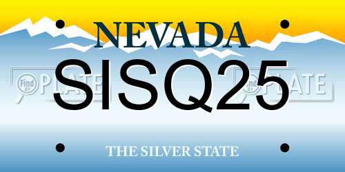 SISQ25 Nevada License Plate