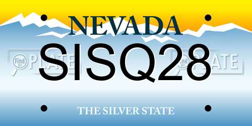 SISQ28 Nevada License Plate