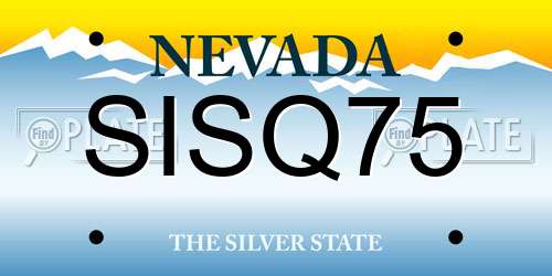 SISQ75 Nevada License Plate