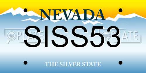 SISS53 Nevada License Plate