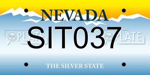 SIT037 Nevada License Plate