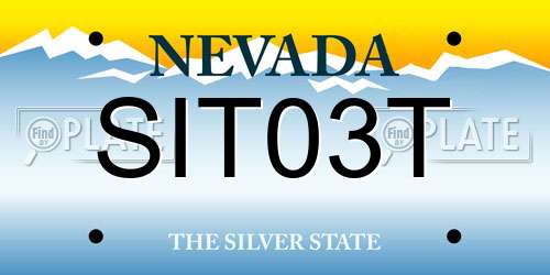 SIT03T Nevada License Plate