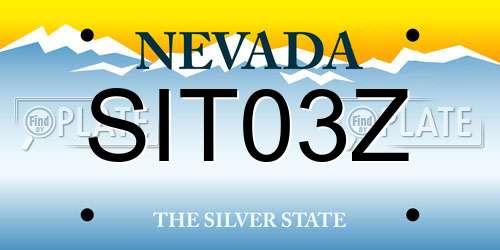 SIT03Z Nevada License Plate