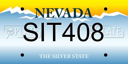 SIT408 Nevada License Plate