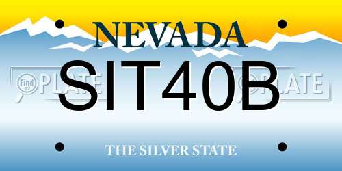 SIT40B Nevada License Plate