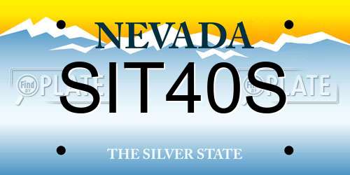 SIT40S Nevada License Plate