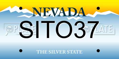 SITO37 Nevada License Plate