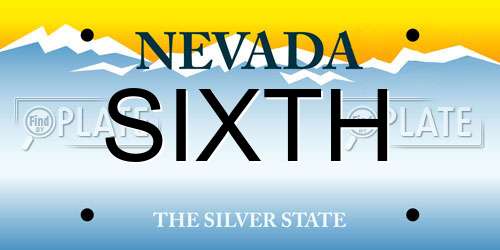 SIXTH Nevada License Plate