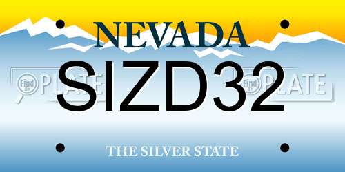 SIZD32 Nevada License Plate