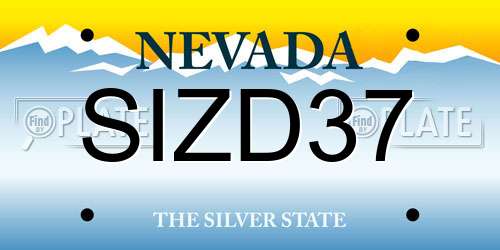SIZD37 Nevada License Plate