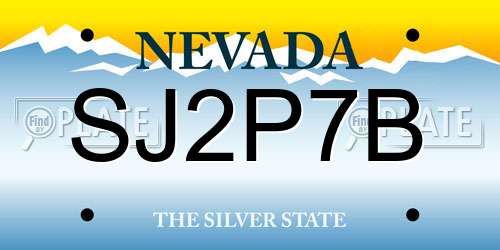 SJ2P7B Nevada License Plate