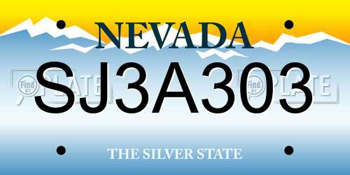 SJ3A303 Nevada License Plate