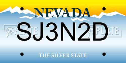 SJ3N2D Nevada License Plate