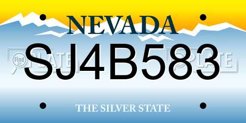 SJ4B583 Nevada License Plate