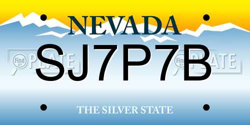 SJ7P7B Nevada License Plate