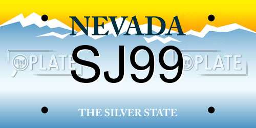 SJ99 Nevada License Plate