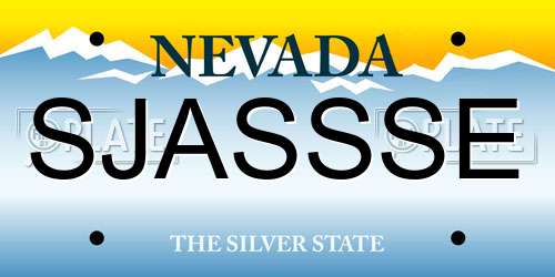 SJASSSE Nevada License Plate