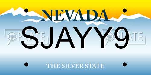 SJAYY9 Nevada License Plate