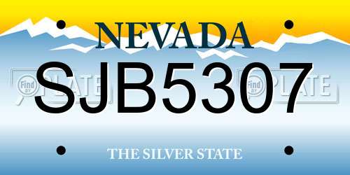 SJB5307 Nevada License Plate