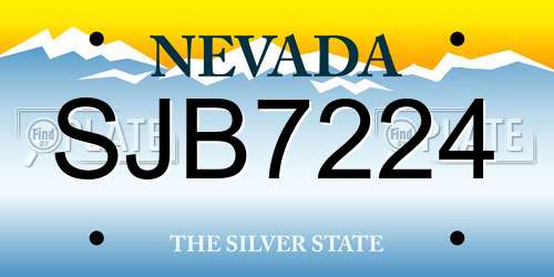 SJB7224 Nevada License Plate