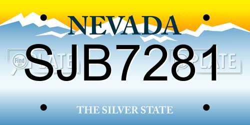 SJB7281 Nevada License Plate