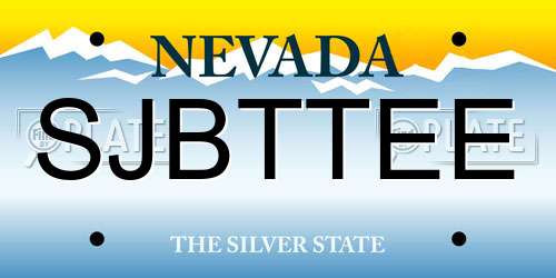SJBTTEE Nevada License Plate
