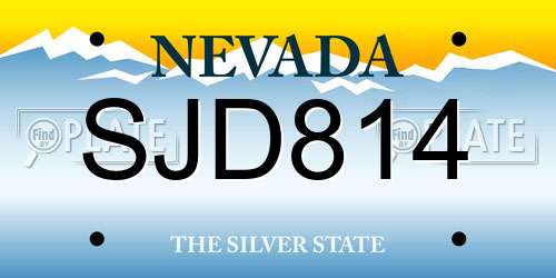 SJD814 Nevada License Plate