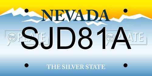 SJD81A Nevada License Plate