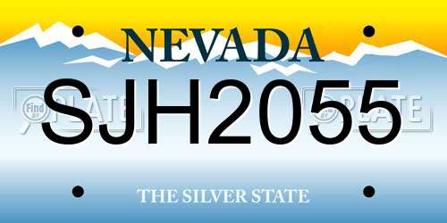 SJH2055 Nevada License Plate