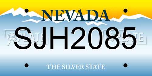 SJH2085 Nevada License Plate