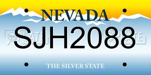 SJH2088 Nevada License Plate