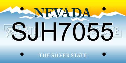 SJH7055 Nevada License Plate