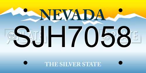 SJH7058 Nevada License Plate