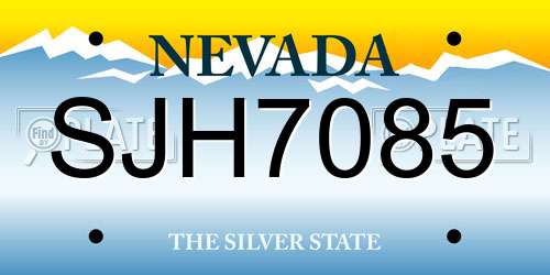 SJH7085 Nevada License Plate