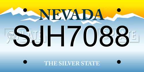 SJH7088 Nevada License Plate