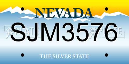 SJM3576 Nevada License Plate